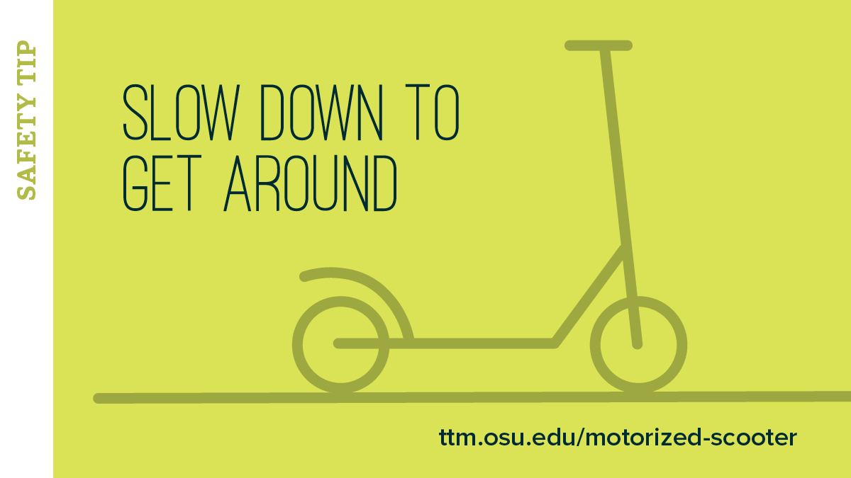 scooter and message to slow down to get around