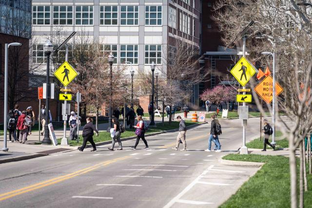 Photo of pedestrians using crosswalk