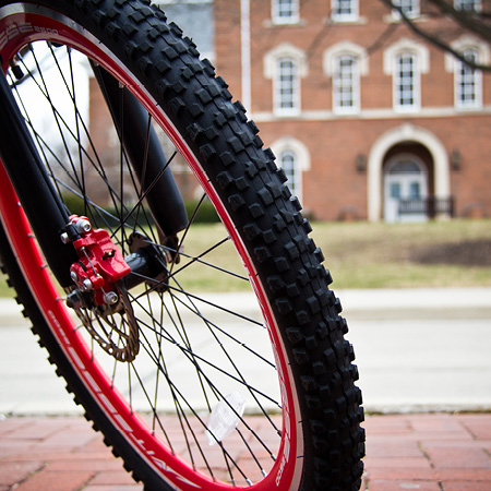 close-up of bicycle tire